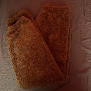 Brown Fuzzy Aerie Sweatpants